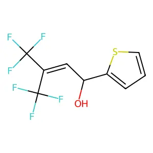 4,4,4-Trifluoro-1-(thiophen-2-yl)-3-(trifluoromethyl)but-2-en-1-ol structure