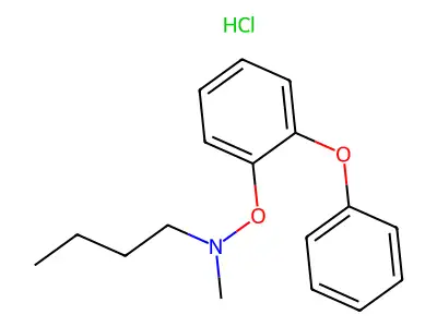 Butylamine, N-methyl-4-(o-phenoxyphenoxy)-, hydrochloride structure