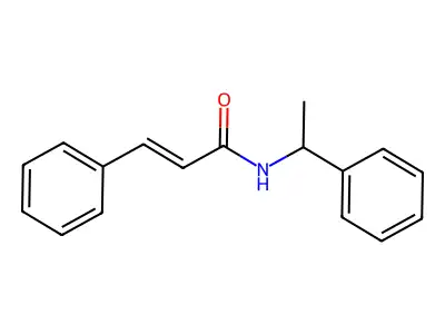 (2E)-3-phenyl-N-(1-phenylethyl)prop-2-enamide structure