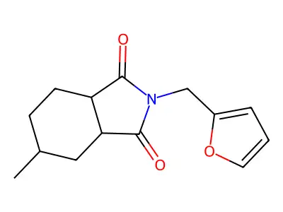 2-(furan-2-ylmethyl)-5-methylhexahydro-1H-isoindole-1,3(2H)-dione structure