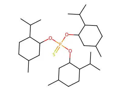 O,O,O-tris[5-methyl-2-(propan-2-yl)cyclohexyl] phosphorothioate structure