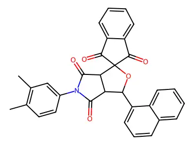 5-(3,4-dimethylphenyl)-3-(naphthalen-1-yl)-3a,6a-dihydrospiro[furo[3,4-c]pyrrole-1,2'-indene]-1',3',4,6(3H,5H)-tetrone structure