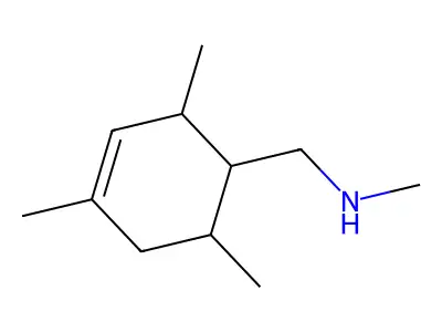 N-methyl-1-(2,4,6-trimethylcyclohex-3-en-1-yl)methanamine structure