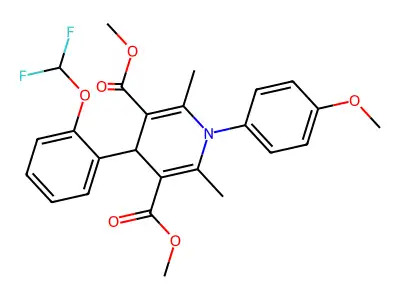 3,5-Pyridinedicarboxylic acid, 1,4-dihydro-4-(2-(difluoromethoxy)phenyl)-1-(4-methoxyphenyl)-2,6-dimethyl-, dimethyl ester structure