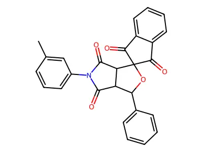 5-(3-methylphenyl)-3-phenyl-3a,6a-dihydrospiro[furo[3,4-c]pyrrole-1,2'-indene]-1',3',4,6(3H,5H)-tetrone structure