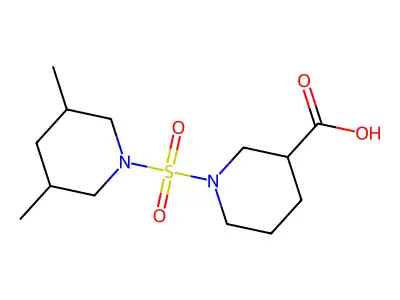 1-[(3,5-Dimethylpiperidin-1-yl)sulfonyl]piperidine-3-carboxylic acid structure