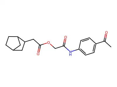[2-(4-Acetylanilino)-2-oxoethyl] 2-(2-bicyclo[2.2.1]heptanyl)acetate structure