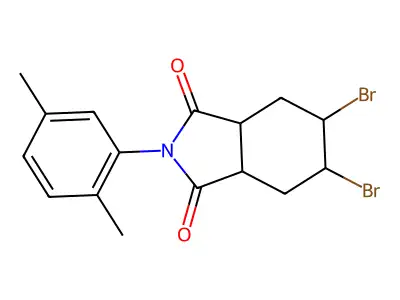 5,6-dibromo-2-(2,5-dimethylphenyl)hexahydro-1H-isoindole-1,3(2H)-dione structure