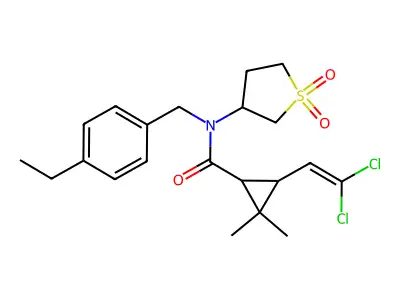 3-(2,2-dichloroethenyl)-N-(1,1-dioxidotetrahydrothiophen-3-yl)-N-(4-ethylbenzyl)-2,2-dimethylcyclopropanecarboxamide structure