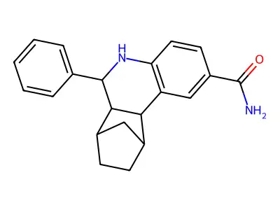 6-Phenyl-5,6,6a,7,8,9,10,10a-octahydro-7,10-methanophenanthridine-2-carboxamide structure
