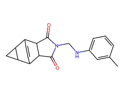 2-{[(3-Methylphenyl)amino]methyl}hexahydro-4,6-ethenocyclopropa[f]isoindole-1,3(3aH)-dione structure