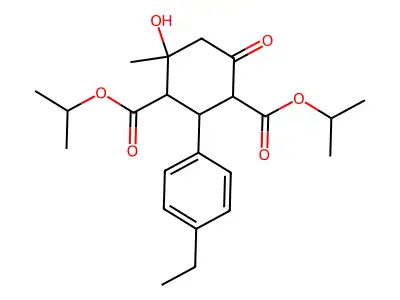 dipropan-2-yl 2-(4-ethylphenyl)-4-hydroxy-4-methyl-6-oxocyclohexane-1,3-dicarboxylate structure