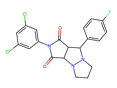 2-(3,5-dichlorophenyl)-9-(4-fluorophenyl)hexahydro-1H-pyrazolo[1,2-a]pyrrolo[3,4-c]pyrazole-1,3(2H)-dione structure