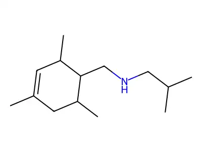 2-methyl-N-[(2,4,6-trimethylcyclohex-3-en-1-yl)methyl]propan-1-amine structure