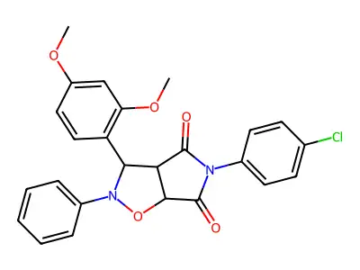 5-(4-chlorophenyl)-3-(2,4-dimethoxyphenyl)-2-phenyldihydro-2H-pyrrolo[3,4-d][1,2]oxazole-4,6(3H,5H)-dione structure