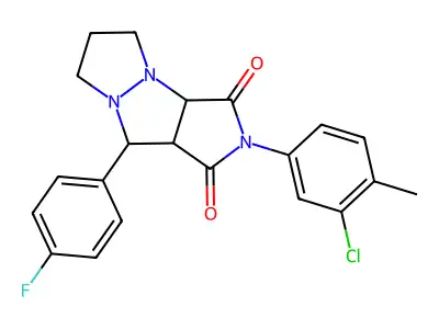 2-(3-chloro-4-methylphenyl)-9-(4-fluorophenyl)hexahydro-1H-pyrazolo[1,2-a]pyrrolo[3,4-c]pyrazole-1,3(2H)-dione structure