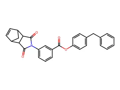 4-benzylphenyl 3-(1,3-dioxo-1,3,3a,4,7,7a-hexahydro-2H-4,7-methanoisoindol-2-yl)benzoate structure