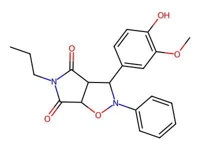 3-(4-hydroxy-3-methoxyphenyl)-2-phenyl-5-propyldihydro-2H-pyrrolo[3,4-d][1,2]oxazole-4,6(3H,5H)-dione structure