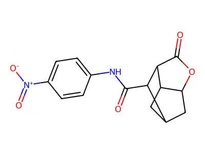 N-(4-nitrophenyl)-2-oxohexahydro-2H-3,5-methanocyclopenta[b]furan-7-carboxamide structure