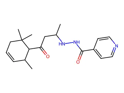 N'-[4-oxo-4-(2,6,6-trimethylcyclohex-3-en-1-yl)butan-2-yl]pyridine-4-carbohydrazide structure