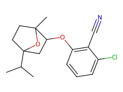 2-chloro-6-[(4-isopropyl-1-methyl-7-oxabicyclo[2.2.1]hept-2-yl)oxy]benzenecarbonitrile structure