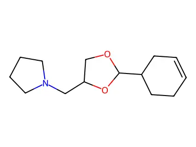 1-[(2-Cyclohex-3-en-1-yl-1,3-dioxolan-4-yl)methyl]pyrrolidine structure