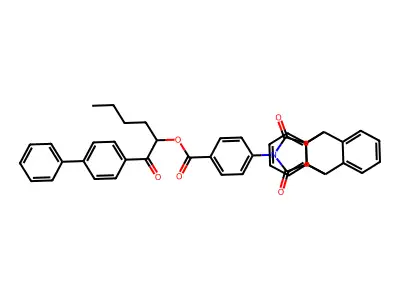 1-([1,1'-biphenyl]-4-ylcarbonyl)pentyl 4-(16,18-dioxo-17-azapentacyclo[6.6.5.0~2,7~.0~9,14~.0~15,19~]nonadeca-2,4,6,9,11,13-hexaen-17-yl)benzoate structure