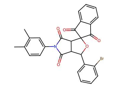 3-(2-bromophenyl)-5-(3,4-dimethylphenyl)-3a,6a-dihydrospiro[furo[3,4-c]pyrrole-1,2'-indene]-1',3',4,6(3H,5H)-tetrone structure