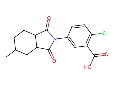 2-chloro-5-(5-methyl-1,3-dioxooctahydro-2H-isoindol-2-yl)benzoic acid structure
