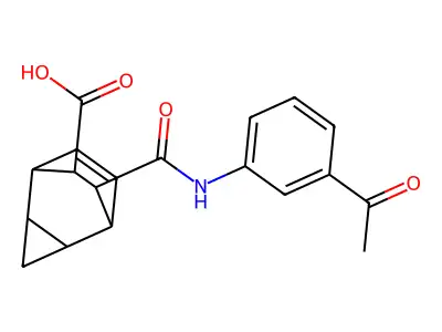 7-[(3-Acetylanilino)carbonyl]tricyclo[3.2.2.0~2,4~]non-8-ene-6-carboxylic acid structure