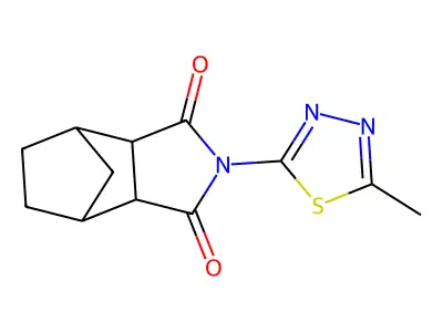 2-(5-methyl-1,3,4-thiadiazol-2-yl)hexahydro-1H-4,7-methanoisoindole-1,3(2H)-dione structure