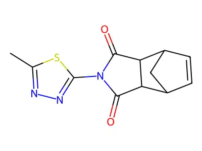 2-(5-methyl-1,3,4-thiadiazol-2-yl)-3a,4,7,7a-tetrahydro-1H-4,7-methanoisoindole-1,3(2H)-dione structure