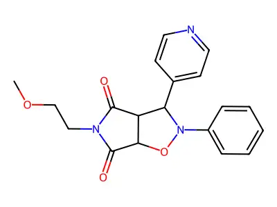 5-(2-methoxyethyl)-2-phenyl-3-(pyridin-4-yl)dihydro-2H-pyrrolo[3,4-d][1,2]oxazole-4,6(3H,5H)-dione structure