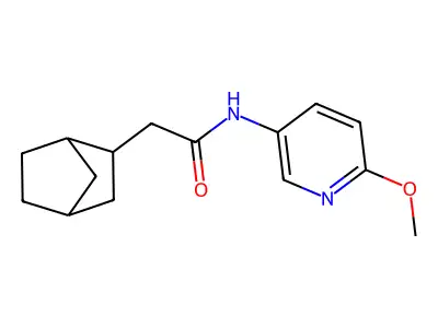 2-(2-bicyclo[2.2.1]heptanyl)-N-(6-methoxypyridin-3-yl)acetamide structure