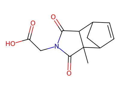 2-(3A-methyl-1,3-dioxo-3a,4,7,7a-tetrahydro-1H-4,7-methanoisoindol-2(3H)-yl)acetic acid structure