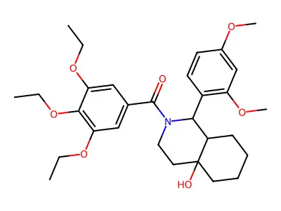 [1-(2,4-dimethoxyphenyl)-4a-hydroxyoctahydroisoquinolin-2(1H)-yl](3,4,5-triethoxyphenyl)methanone structure
