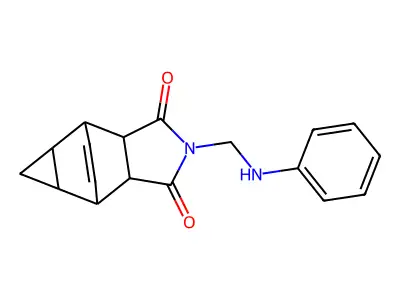 2-[(phenylamino)methyl]hexahydro-4,6-ethenocyclopropa[f]isoindole-1,3(2H,3aH)-dione structure