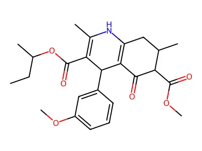 3-butan-2-yl 6-methyl 4-(3-methoxyphenyl)-2,7-dimethyl-5-oxo-1,4,5,6,7,8-hexahydroquinoline-3,6-dicarboxylate structure