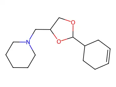1-{[2-(Cyclohex-3-en-1-yl)-1,3-dioxolan-4-yl]methyl}piperidine structure