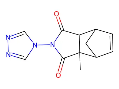 3a-methyl-2-(4H-1,2,4-triazol-4-yl)-3a,4,7,7a-tetrahydro-1H-4,7-methanoisoindole-1,3(2H)-dione structure