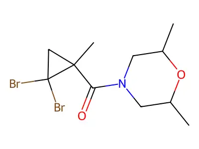 4-[(2,2-Dibromo-1-methylcyclopropyl)carbonyl]-2,6-dimethylmorpholine structure