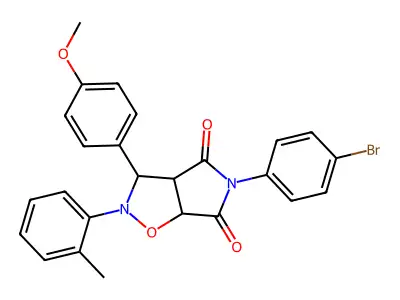 5-(4-bromophenyl)-3-(4-methoxyphenyl)-2-(2-methylphenyl)-hexahydro-2H-pyrrolo[3,4-d][1,2]oxazole-4,6-dione structure