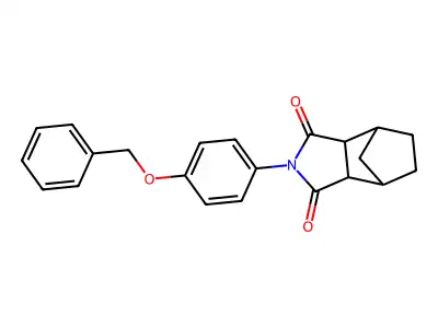 2-[4-(benzyloxy)phenyl]hexahydro-1H-4,7-methanoisoindole-1,3(2H)-dione structure
