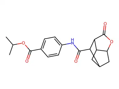 Isopropyl 4-{[(5-oxo-4-oxatricyclo[4.2.1.0~3,7~]non-9-yl)carbonyl]amino}benzoate structure