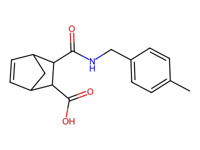 3-{[(4-Methylbenzyl)amino]carbonyl}bicyclo[2.2.1]hept-5-ene-2-carboxylic acid structure