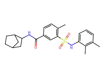 N-(3-bicyclo[2.2.1]heptanyl)-3-[(2,3-dimethylphenyl)sulfamoyl]-4-methylbenzamide structure