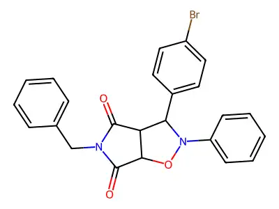 5-benzyl-3-(4-bromophenyl)-2-phenyldihydro-2H-pyrrolo[3,4-d]isoxazole-4,6(5H,6aH)-dione structure