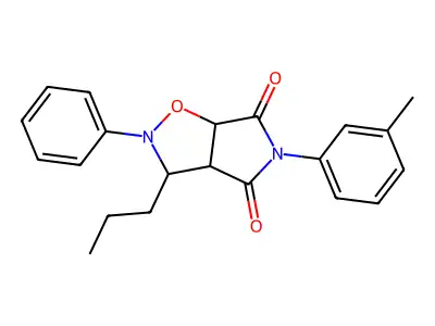 5-(3-methylphenyl)-2-phenyl-3-propyl-3a,6a-dihydro-3H-pyrrolo[3,4-d][1,2]oxazole-4,6-dione structure