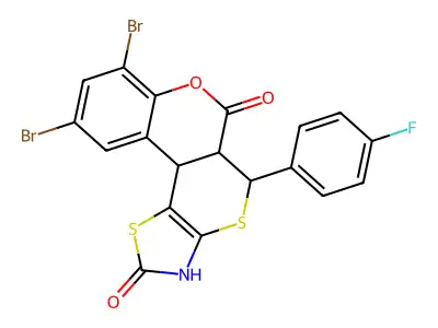 C19H10Br2FNO3S2 structure