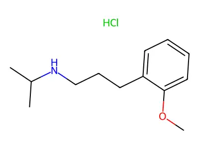 Propylamine, N-isopropyl-3-(o-methoxyphenyl)-, hydrochloride structure